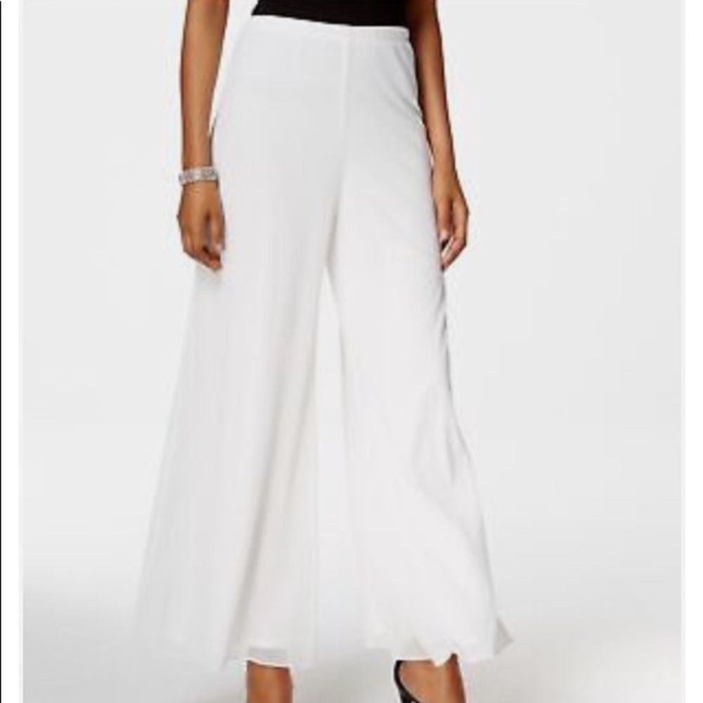 MSK Mesh Wide Leg  Ivory Pants Medium Womens